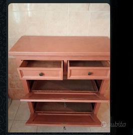 mobiletto  rosa antico dipinto