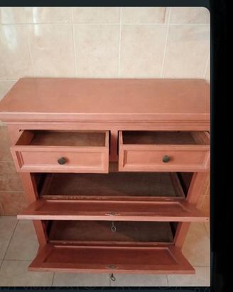mobiletto  rosa antico dipinto