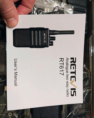 Retevis RT617 Walkie Talkie (6Pezzi, Nero)