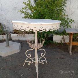 Tavolo rotondo da giardino, vintage in ferro battu