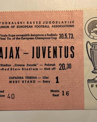 Biglietto COPPA CAMPIONI AJAX - JUVENTUS 1973
