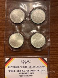 Monete germania 10  marchi 1972 xx olimpiadi