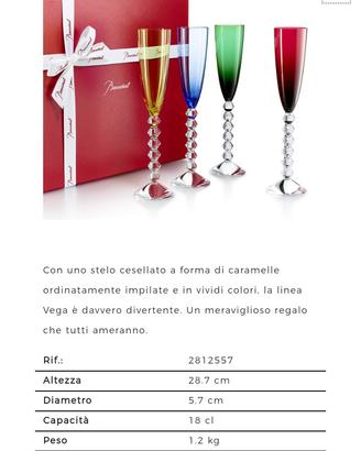 Baccarat Vega flutissimo set da 6