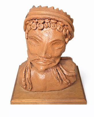 Busto decorativo in terracotta 