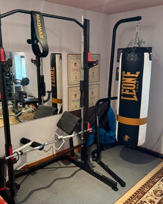Struttura per squat e reggi barra regolabile