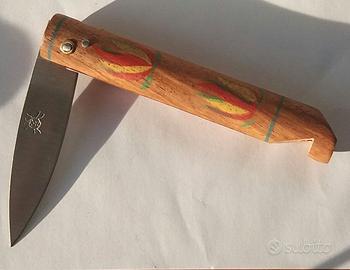 Coltello da collezione manico in legno fischietto