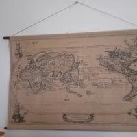 Carta geografica vintage su tela – mappa antica 