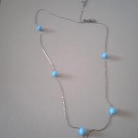 collana argento lunga azzurra 