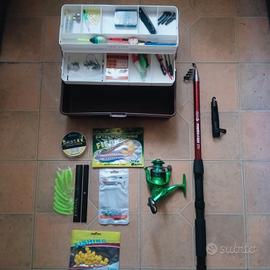 Attrezzatura pesca Canna Mulinello Cassetta