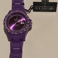 Orologio Tourbillon quarzo viola impermeabile