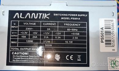 Alimentatore da 500w per pc case nuovo nel suo ori