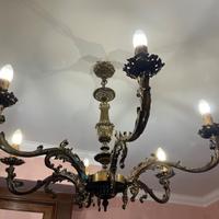 3 lampadari di bronzo buono stato