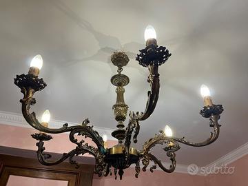 3 lampadari di bronzo buono stato
