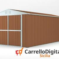 Box garage auto in Acciaio 327x611 19mq fin legno