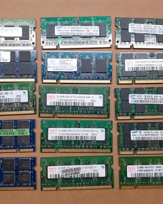 Lotto di 15 RAM DDR2 Sodimm