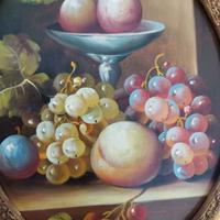 Quadro olio su tavola – Natura morta con frutta