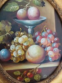 Quadro olio su tavola – Natura morta con frutta