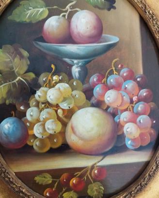 Quadro olio su tavola – Natura morta con frutta