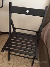 Set 4 sedie pieghevoli IKEA TERJE nere –