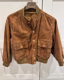 Giacca in vera pelle di camoscio