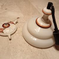 Lampadario vintage ceramica e vetro