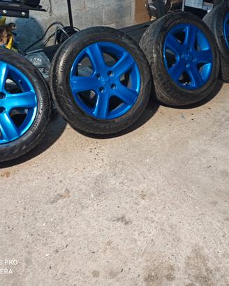 cerchi riverniciati nuovi blu elettrico diamantato