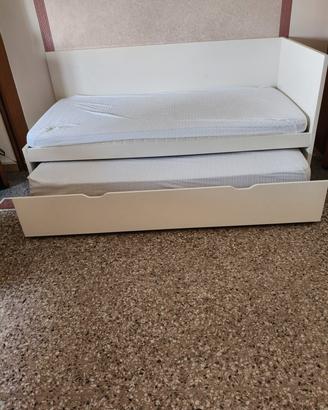 Letto singolo a cassettone Ikea con secondo letto 