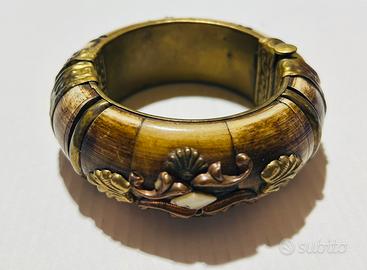 🌿 Bracciale Rigido Decorativo – Metallo Lavorato
