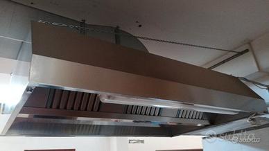 Cappa in acciaio inox, Banco in marmo trattabile