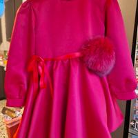 bufi vestito bambina rosso raso e tulle