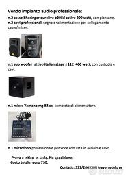 IMPIANTO AUDIO PROFESSIONALE
