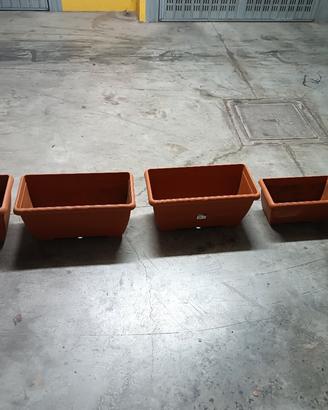set di 5 vasi rettangolari da terrazzo / balcone 