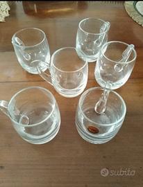 6 bicchieri da punch /tisana in cristallo