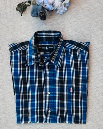 Camicia-Ralph Lauren-a quadri-Blue-TG M-Uomo