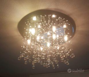 plafoniera acciaio e cristallo jolly lampadari