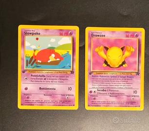 2 carte Pokémon tram Rocket, 1ma edizione