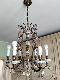 Lampadario anni 70/80 stile Capodimonte 