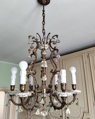 Lampadario anni 70/80 stile Capodimonte 