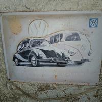 Tabella vintage Volkswagen anni 60 metallo 