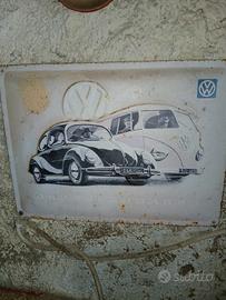Tabella vintage Volkswagen anni 60 metallo 