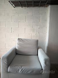 DIVANO LETTO SINGOLO + POLTRONA GRIGIO PERLA