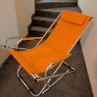 Sdraio in alluminio nylon arancione spiaggia mare