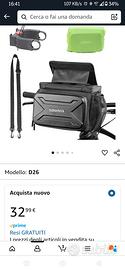 borsa bici o monopattino sgancio rapido