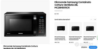 MICROONDE + GRILL + FORNO TRADIZIONALE SAMSUNG 28L