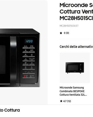 MICROONDE + GRILL + FORNO TRADIZIONALE SAMSUNG 28L