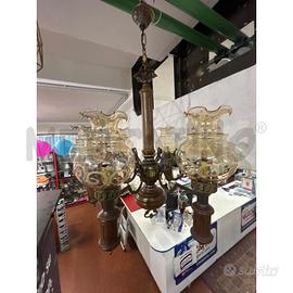 LAMPADARIO 6 LUCI CON COPPETTE IN VETRO