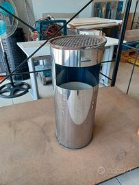 CESTINO ACCIAIO/POSACENERE+PORTAOMBRELLI