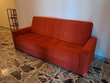 Divano letto 3 posti rosso melangè