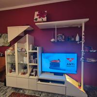 Mobile soggiorno e porta tv legno e cristallo