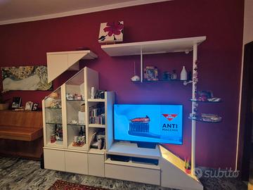 Mobile soggiorno e porta tv legno e cristallo